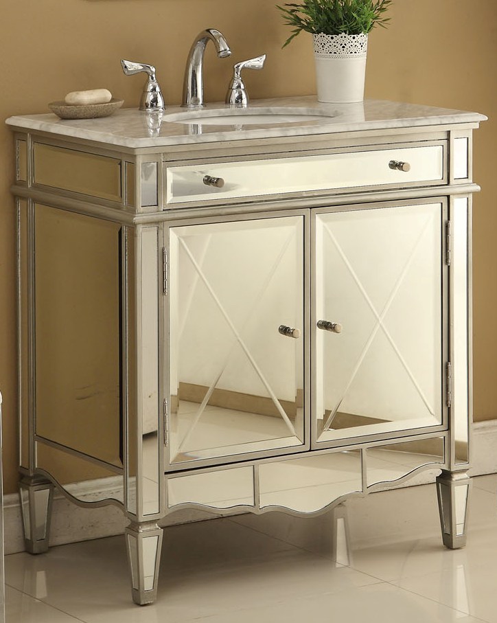 Mirrored Sink Vanity Mirrored Bathroom Vanity Mirrored Bathroom